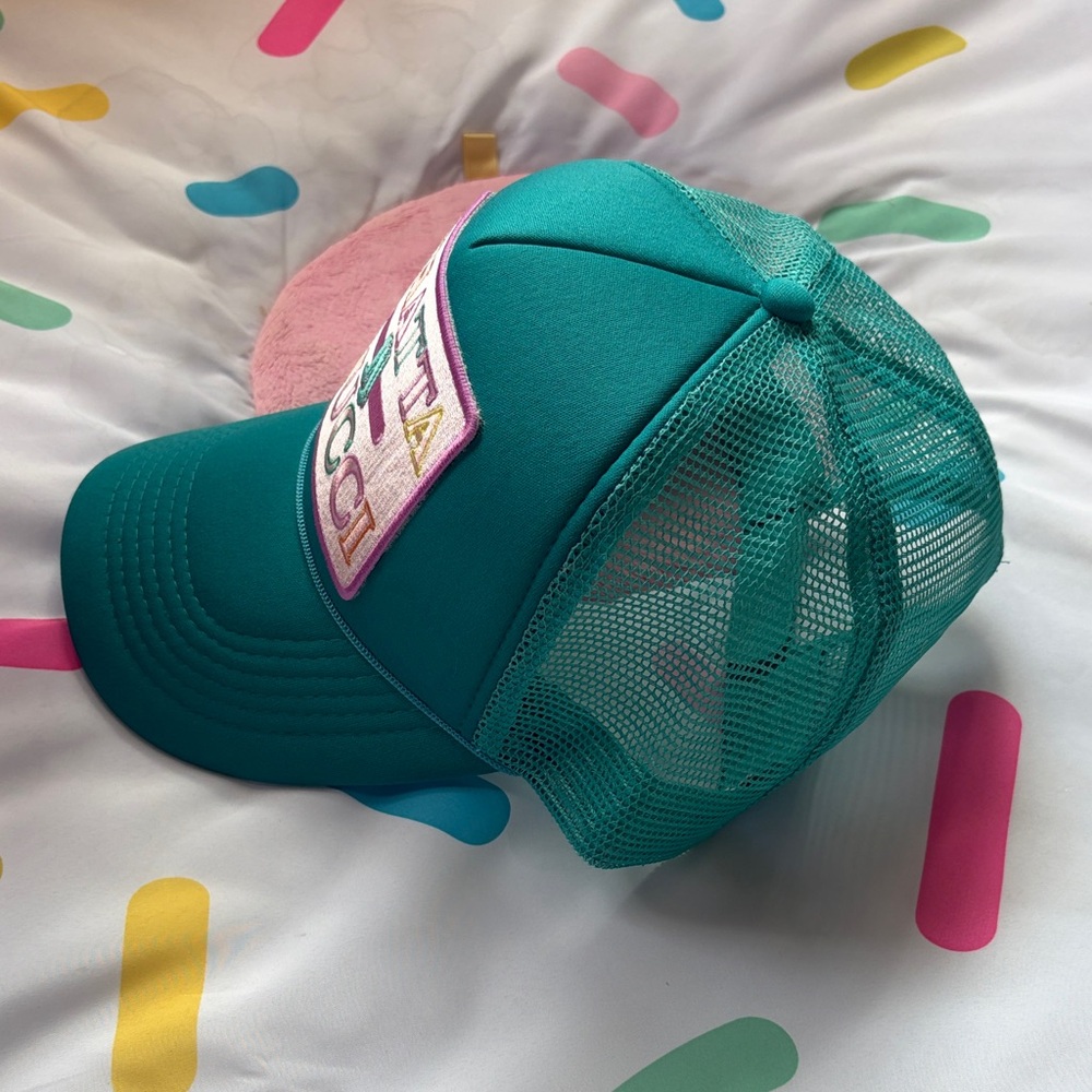 CHATTA HUCCI Teal Trucker Hat - Picture 2 of 5